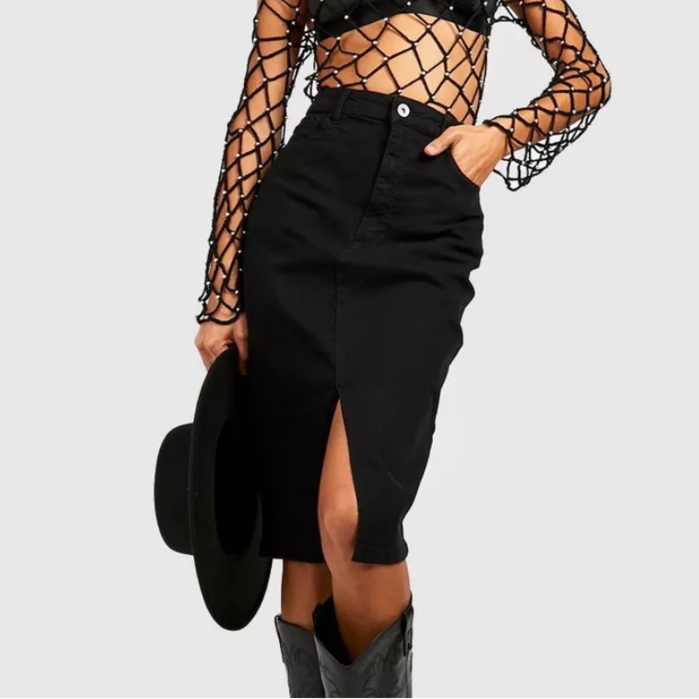 Black Denim Skirt